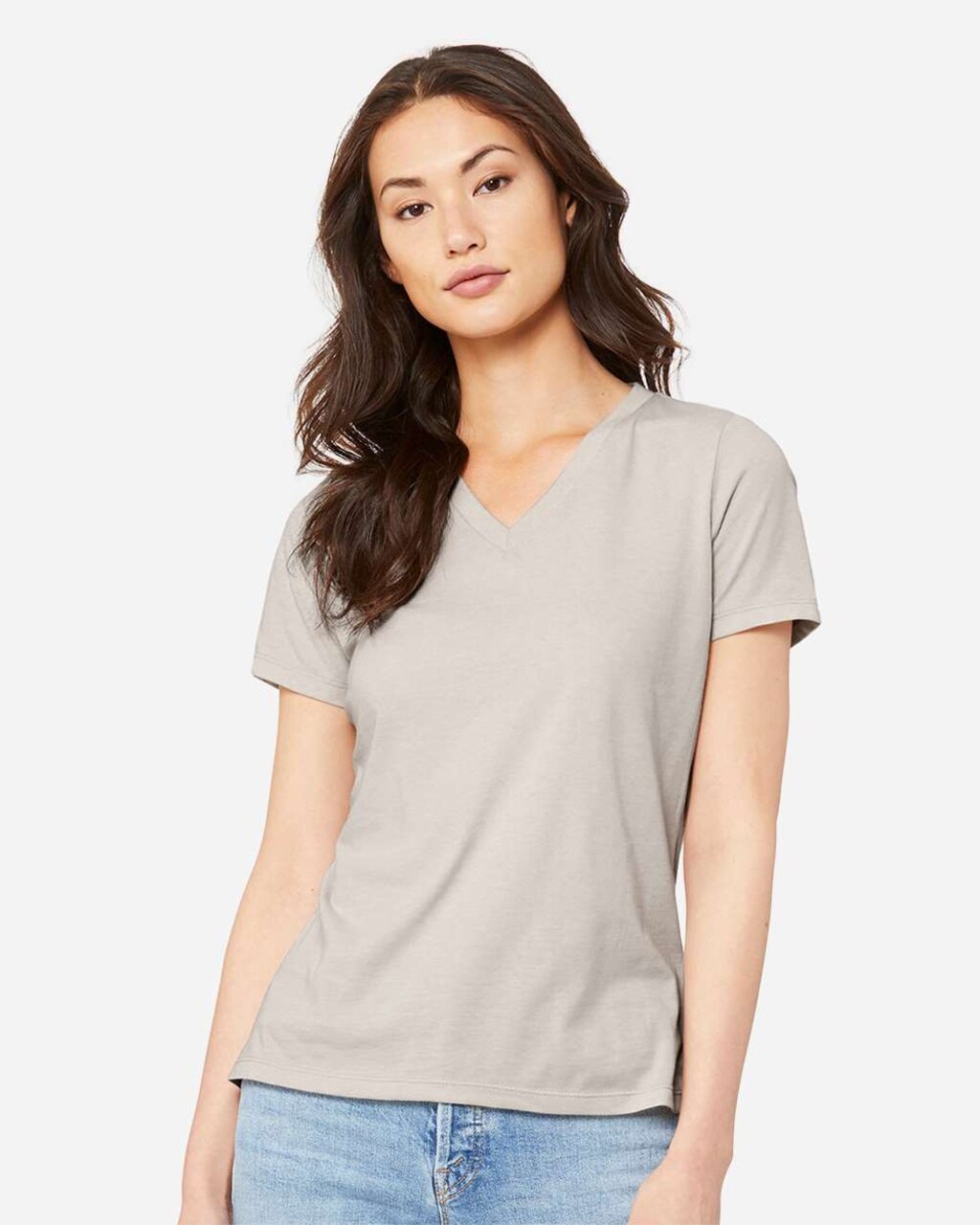 BELLA + CANVAS Women’s V-Neck Short Sleeve Tee – Soft Lightweight Shirt for Casual Wear